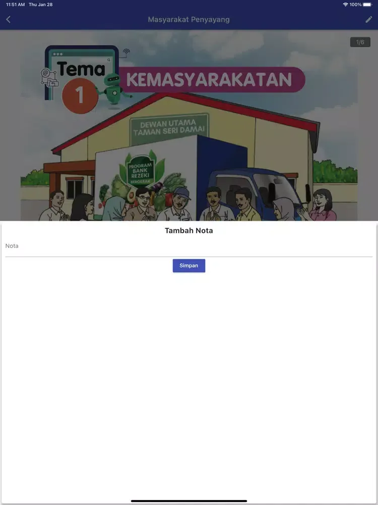 Tangkapan skrin Buku Teks KSSR SK Textbooks iPad 