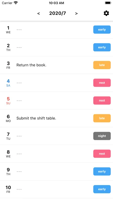 1day Schedule Screenshots