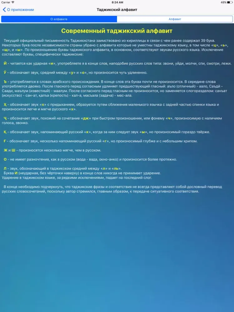 Tangkapan skrin Русско-таджикский разговорник iPad 