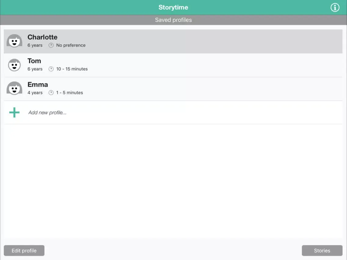 Storytime for Kids app iPad  スクリーンショット