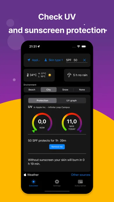 Capturas de tela do UV Index - Sunscreen SPF Timer