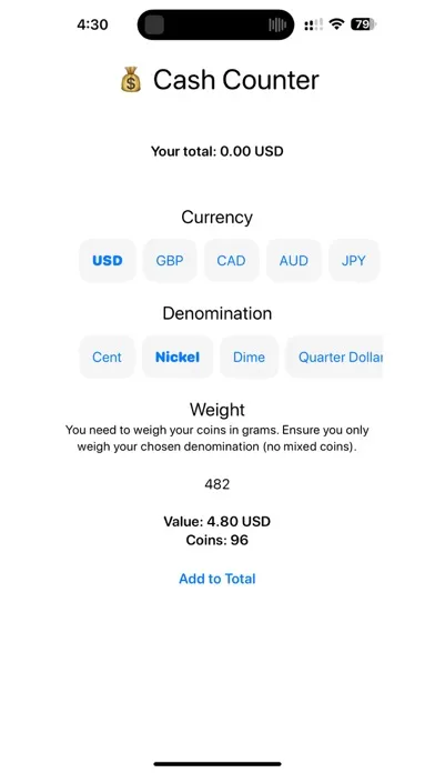 Cash Counter for Coins Screenshots