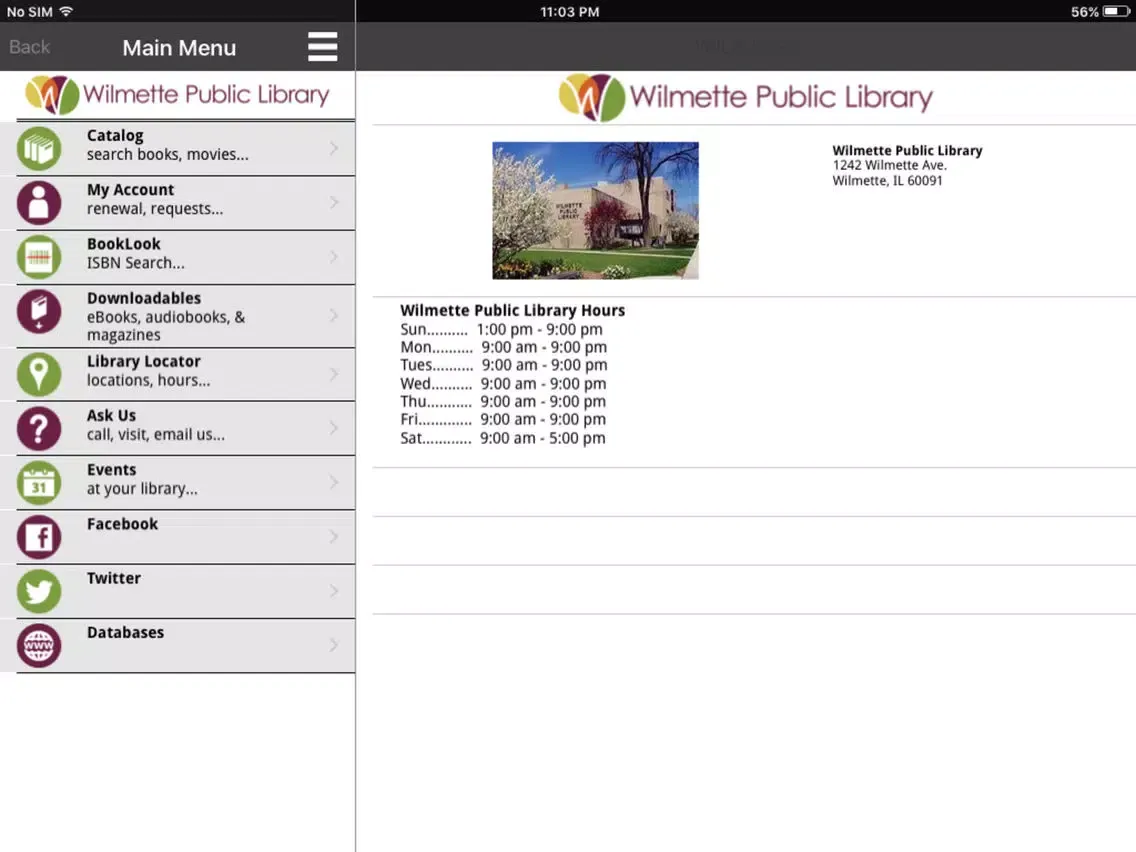Screenshot di Wilmette Public Library iPad 