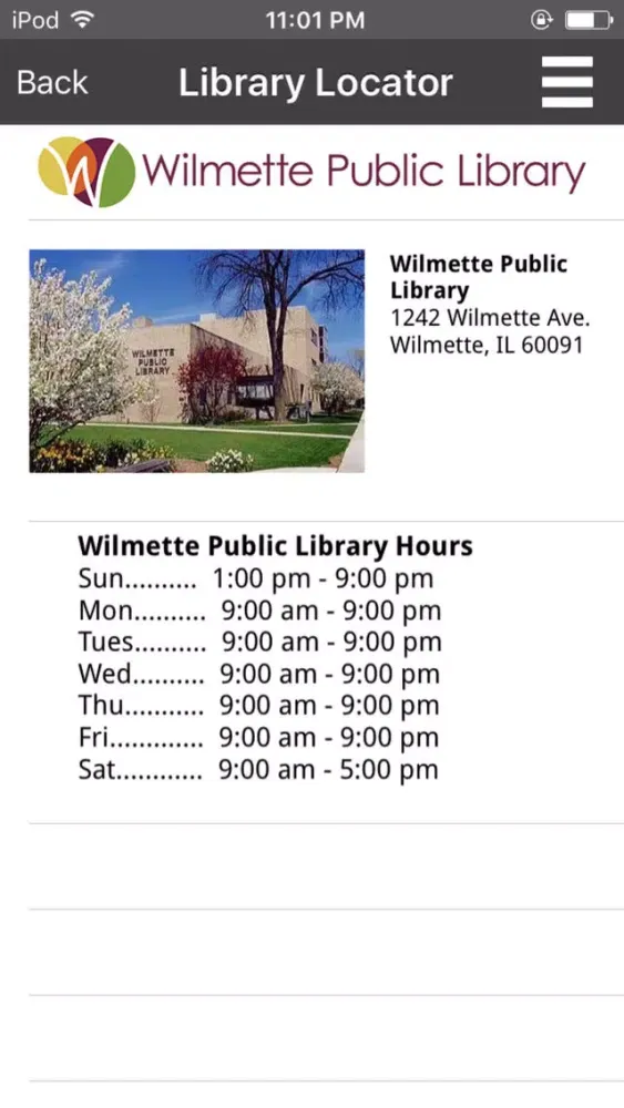 Screenshot di Wilmette Public Library