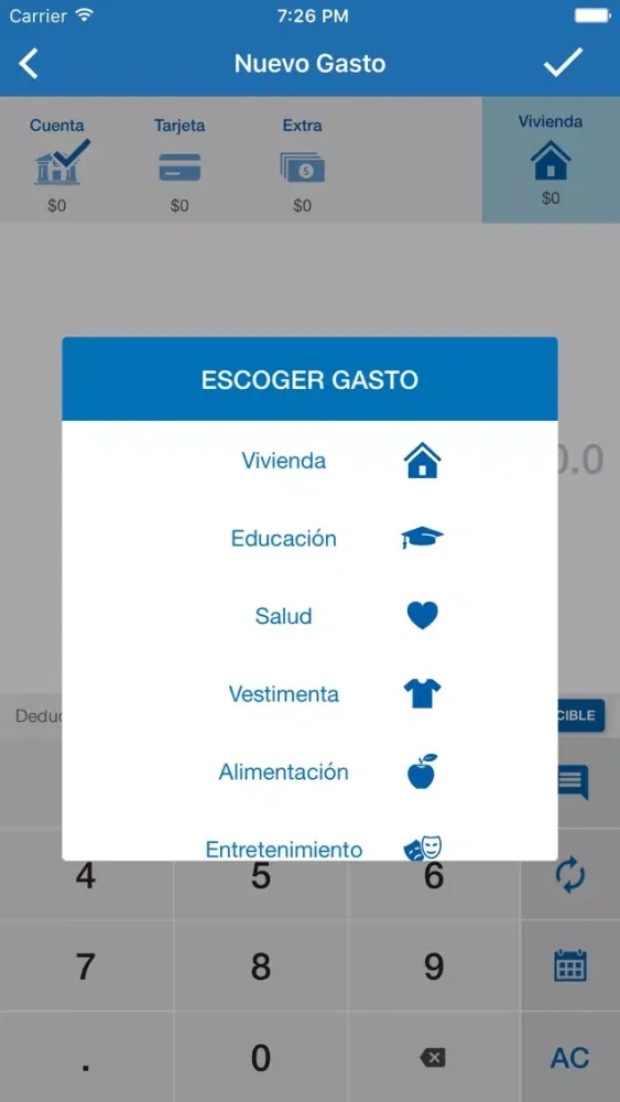 Tangkapan skrin Ahorro y Control