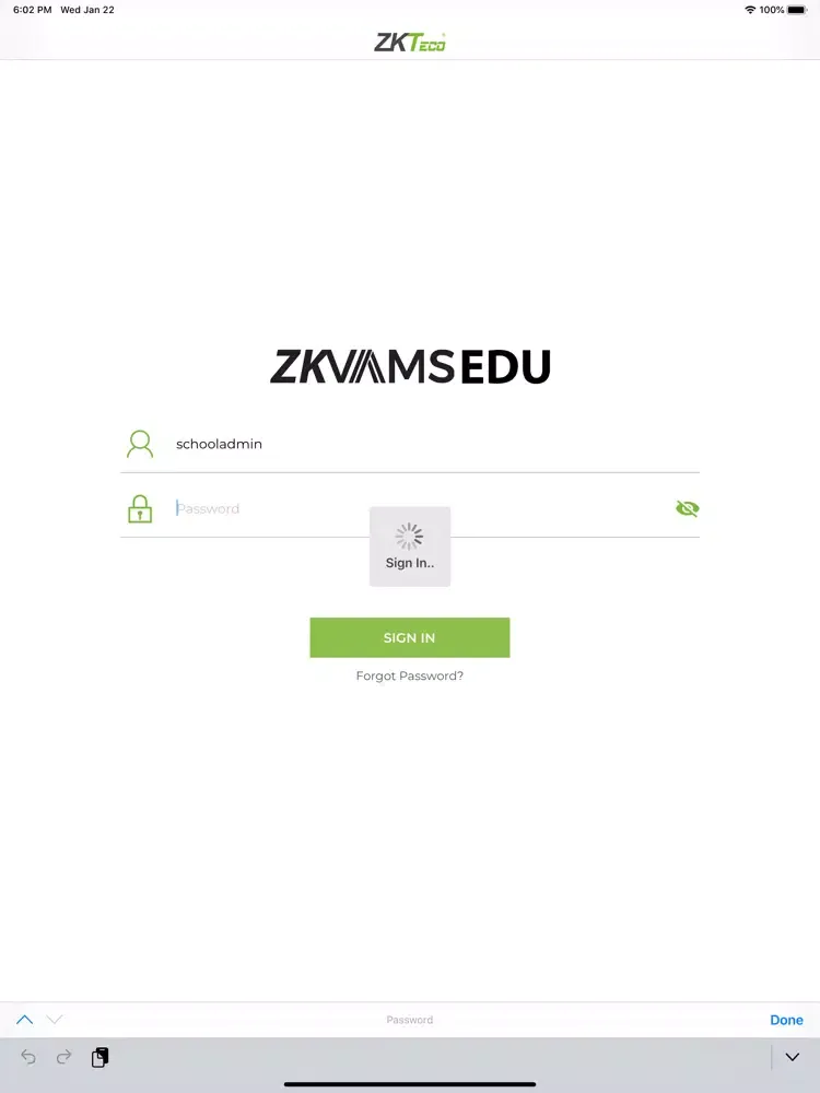 Screenshot di ZKVAMS EDU REC iPad 