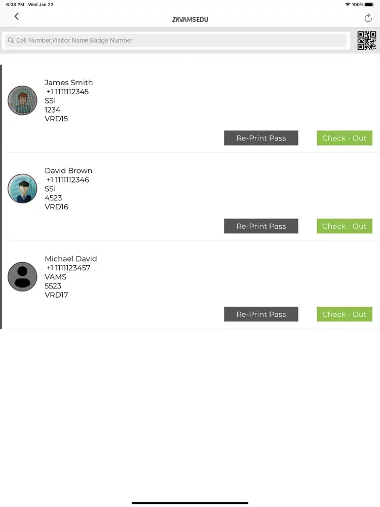 Screenshot di ZKVAMS EDU REC iPad 