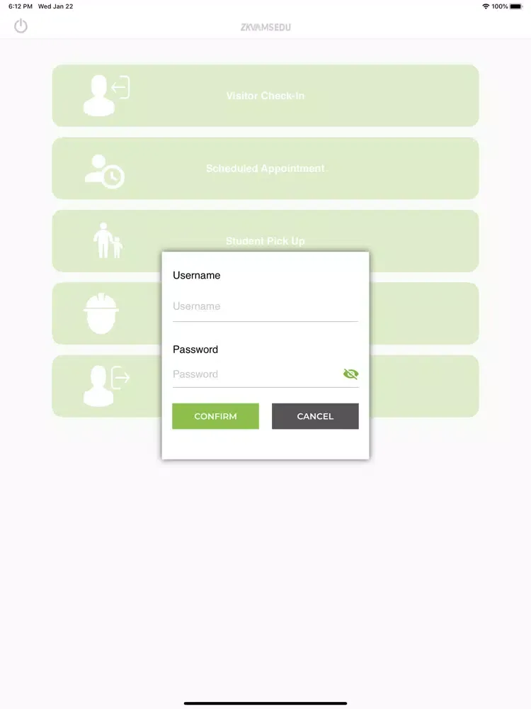 Screenshot di ZKVAMS EDU REC iPad 