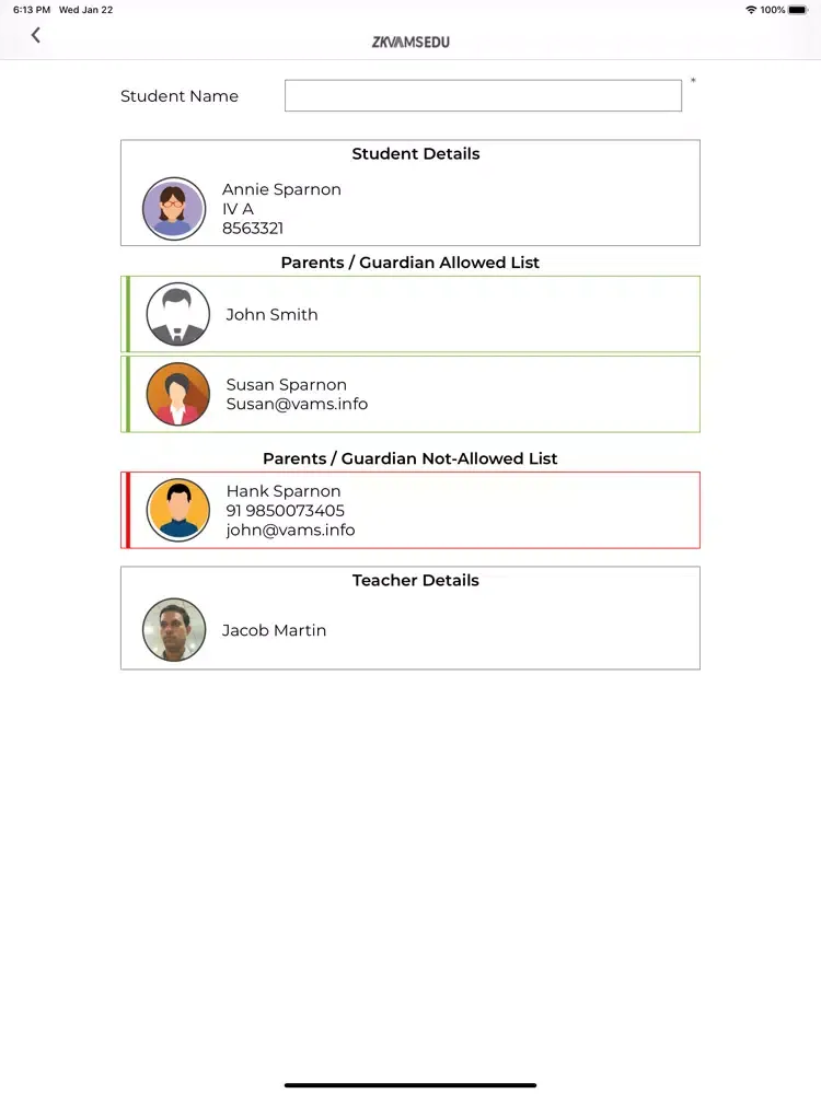 Screenshot di ZKVAMS EDU REC iPad 