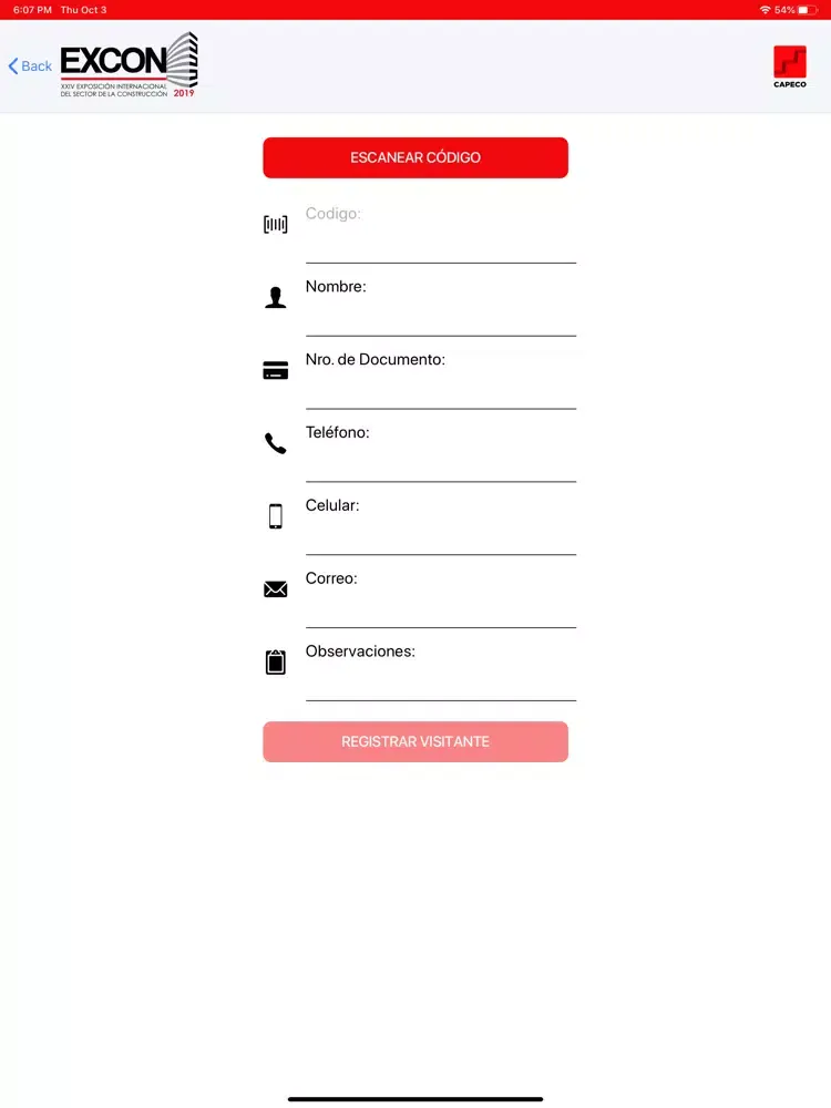 Captures d'écran de Excon 2019 - Expositores iPad 