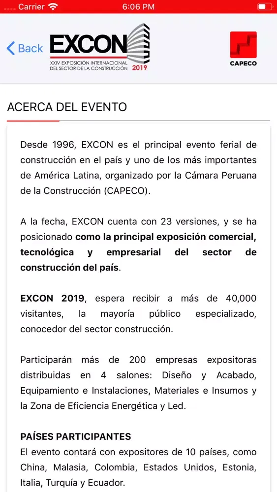 Captures d'écran de Excon 2019 - Expositores