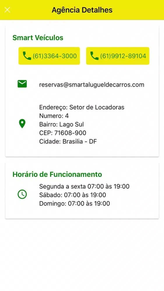 Capturas de tela do Smart Aluguel de Carros
