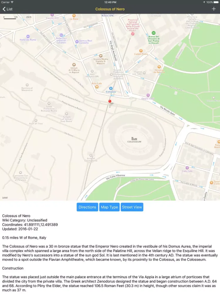 ภาพหน้าจอของ WikiPal West Europe iPad 