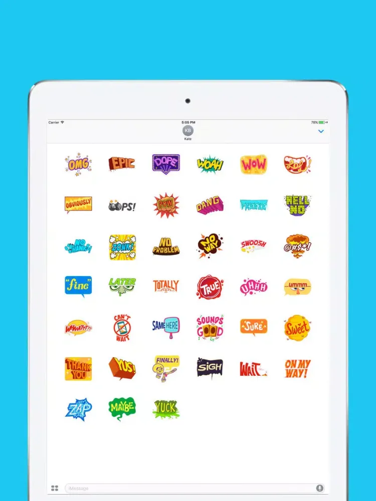 Capturas de tela do Buzzword Stickers iPad 