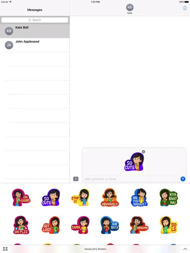 Скриншоты Gossip Girls Stickers iPad 