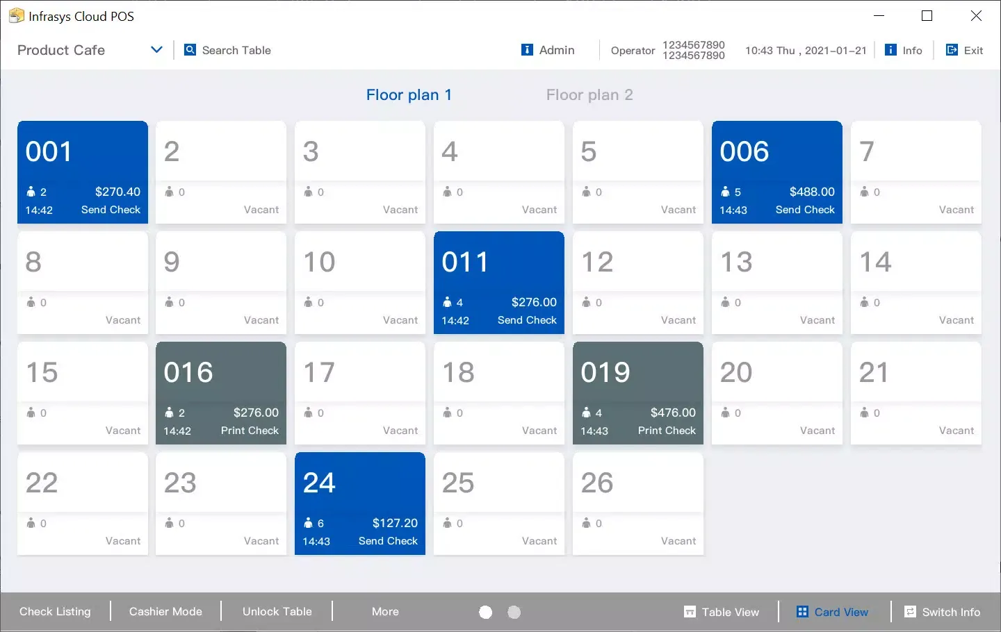 Infrasys Cloud POS スクリーンショット