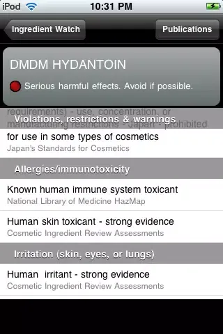 Ingredient Watch - Unlock the mystery behind the chemicals in your health and beauty products سکرین شاٹس