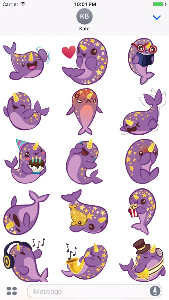 inki-Drop Starwhal Stickers سکرین شاٹس