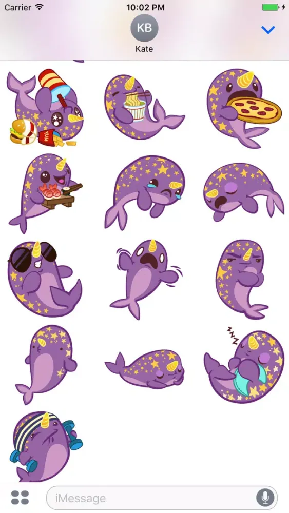 inki-Drop Starwhal Stickers سکرین شاٹس