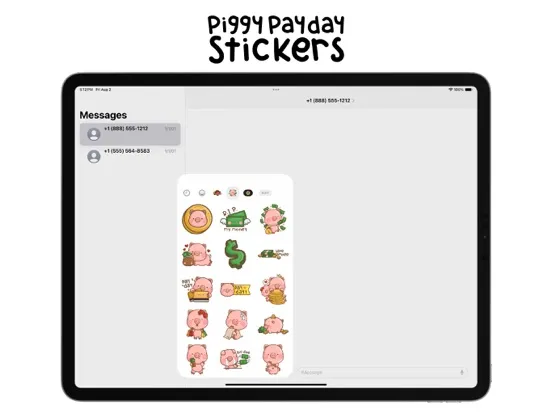 تصاویر Piggy Payday Stickers iPad 
