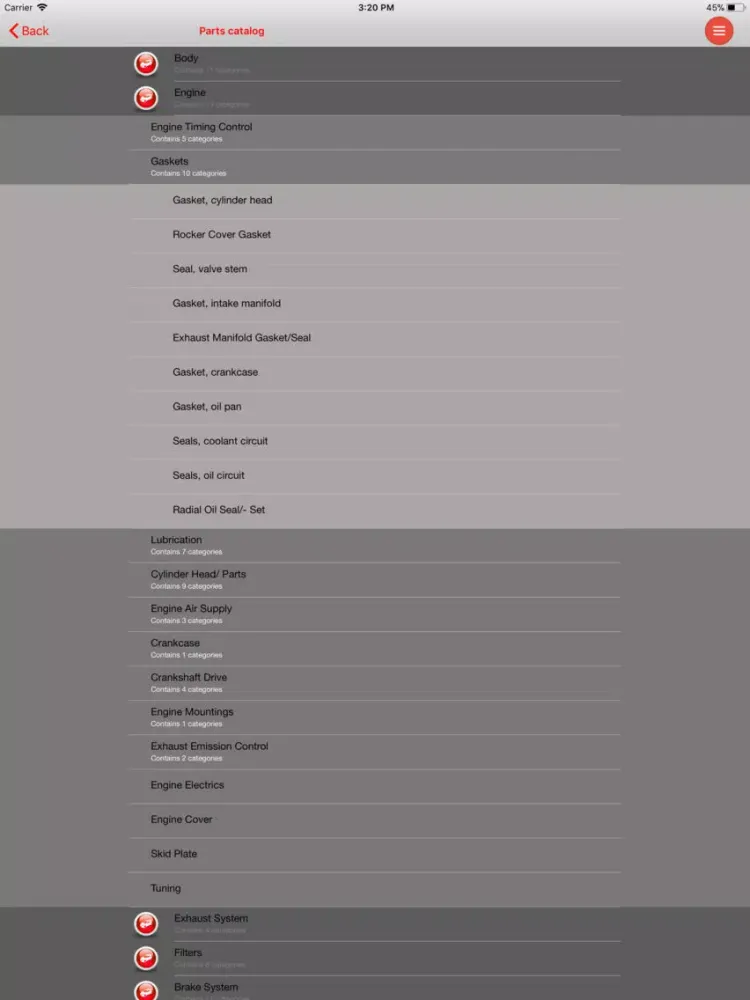 Captures d'écran de AutoParts Audi Q5 iPad 