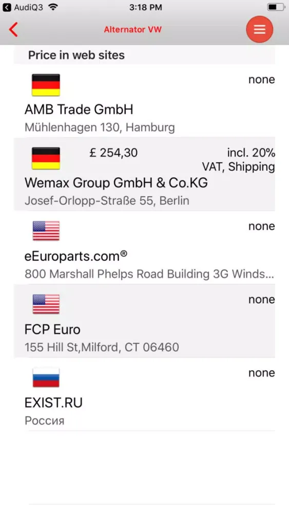 Captures d'écran de AutoParts Audi Q5