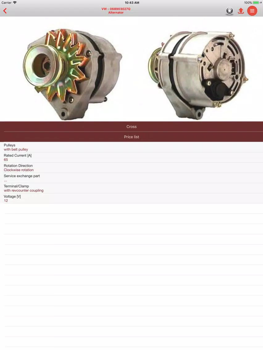 AutoParts VW Caddy iPad 應用截圖