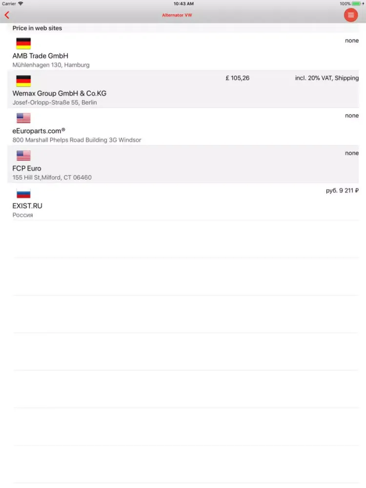 AutoParts VW Caddy iPad 应用截图