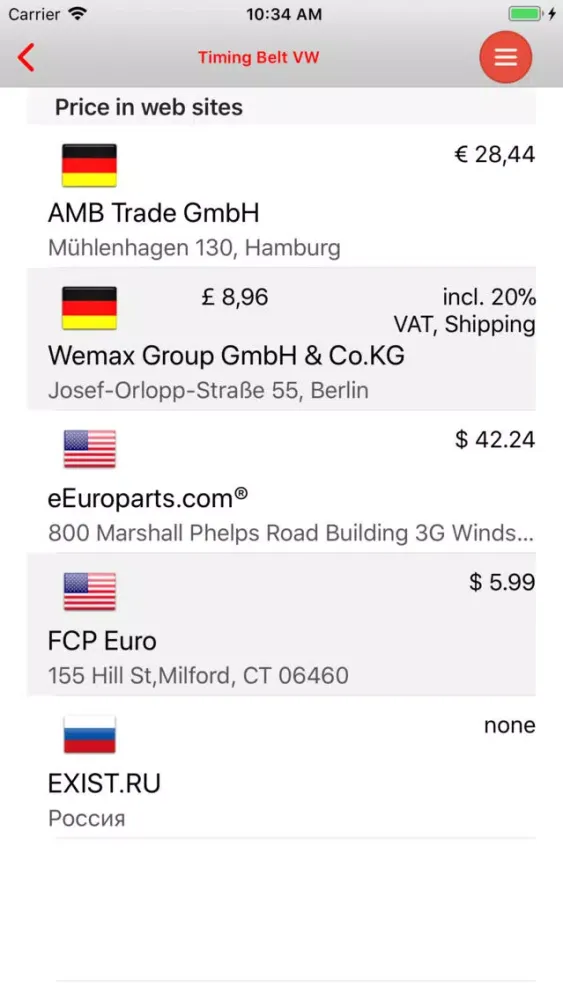 AutoParts VW Caddy应用截图