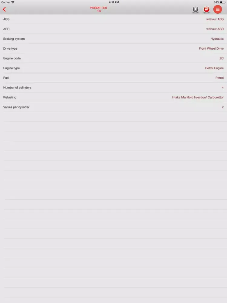 Captures d'écran de AutoParts VW Passat iPad 