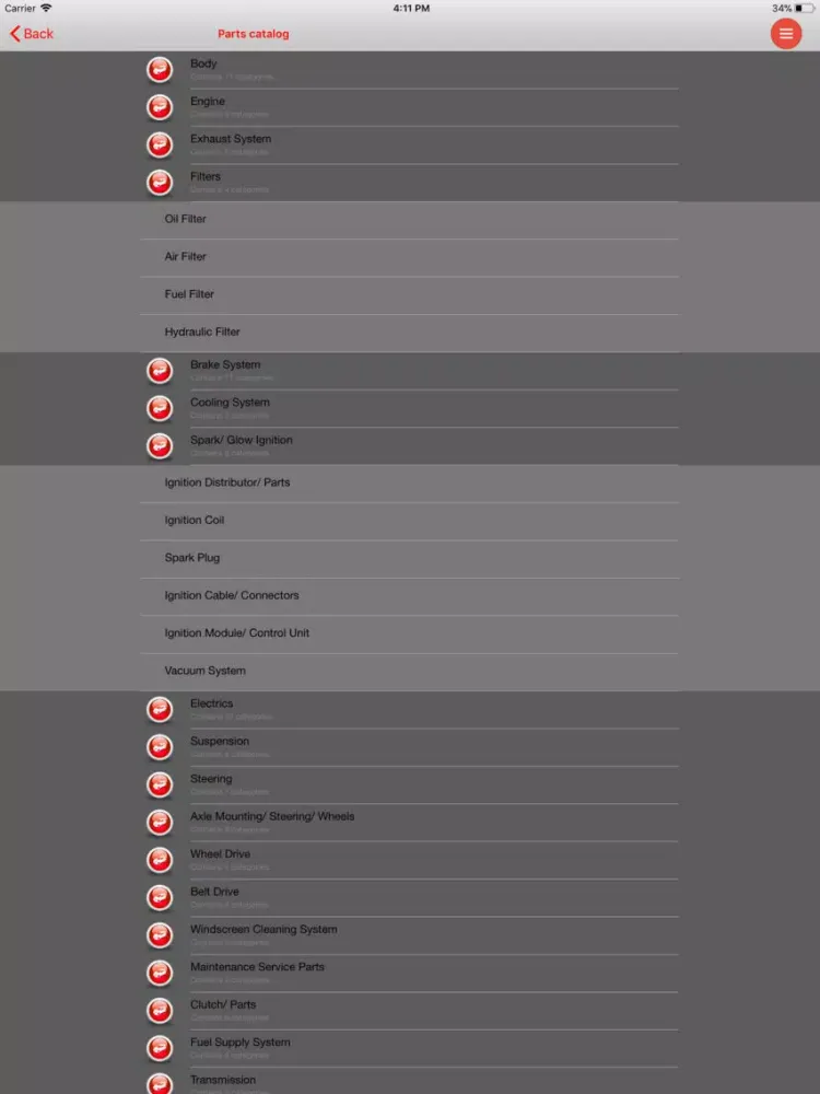Captures d'écran de AutoParts VW Passat iPad 