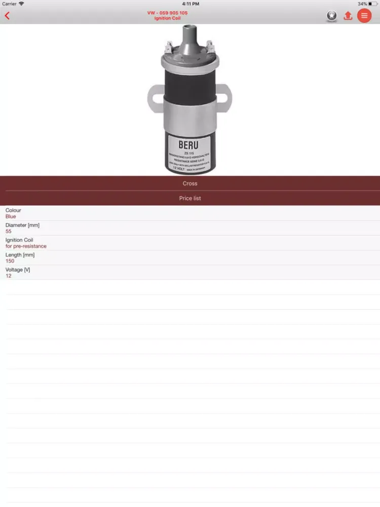 Captures d'écran de AutoParts VW Passat iPad 