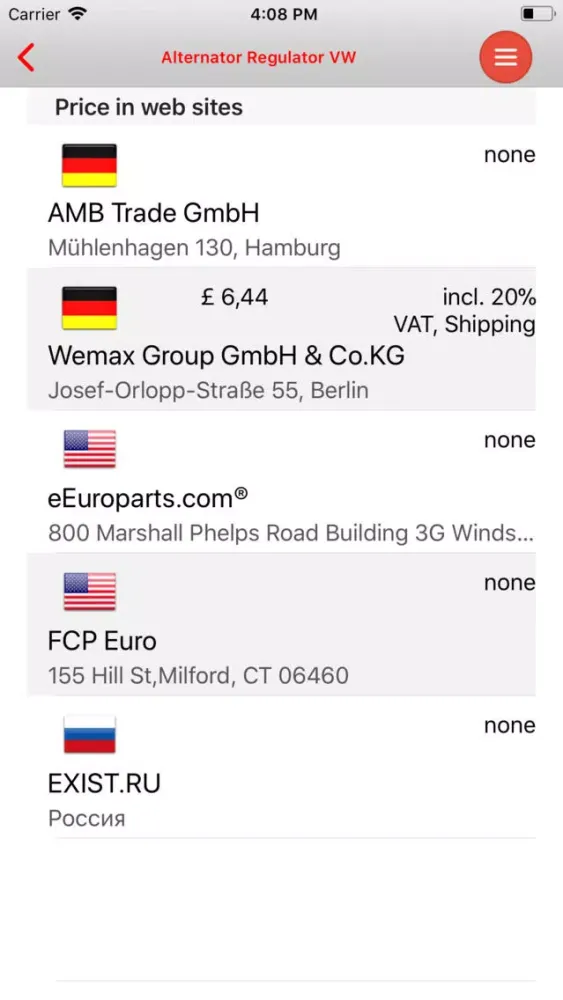 Captures d'écran de AutoParts VW Passat