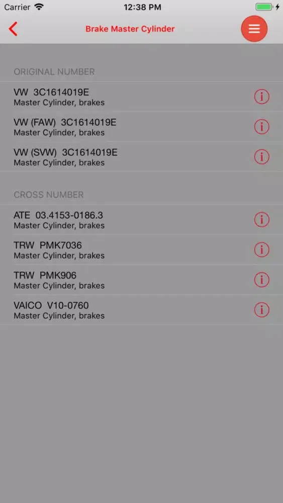 Zrzuty ekranu AutoParts VW Tiguan