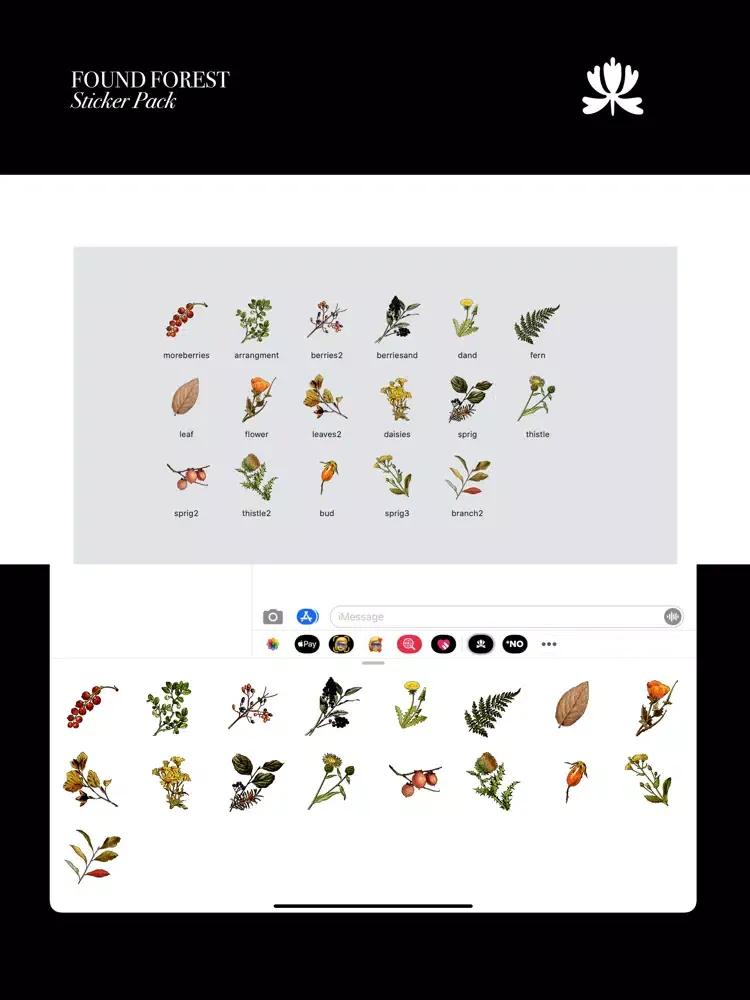 Tangkapan layar Found Forest Sticker Pack iPad 