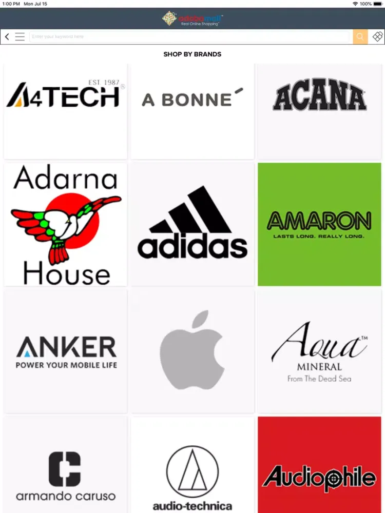 Zrzuty ekranu Adobomall iPad 