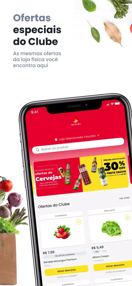 Capturas de tela do Brasao Supermercados