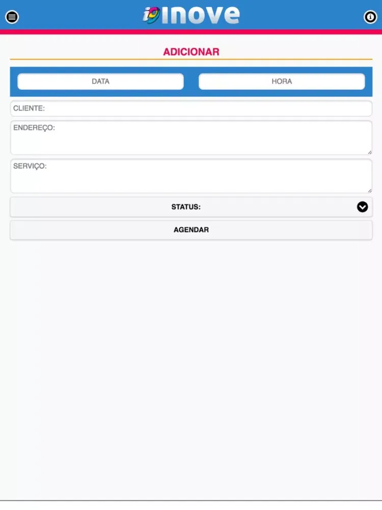 Ảnh chụp màn hình của Inove Agendamentos iPad 