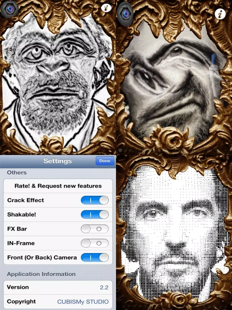 InsanelyMirror (Magic Mirror Creator) - Free Fun Face & Photo Effects Booth on Live Camera (Cool Mirror Filters & FX) for IG, FB, PS,Tumblr,LINE,Twitter,Whatsapp,WeChat iPad  Screenshots