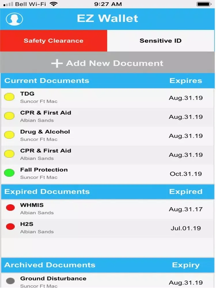 Inspec EZ Wallet iPad  スクリーンショット