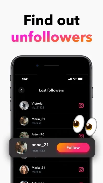 Tangkapan skrin TopFollow Tracker: Reports IG