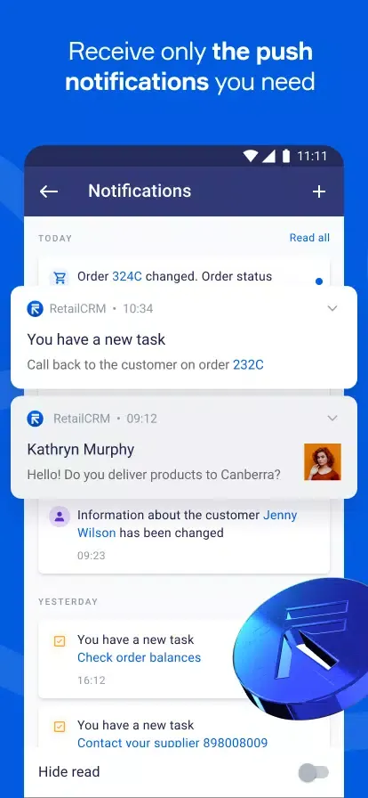 RetailCRM Mobile Screenshots