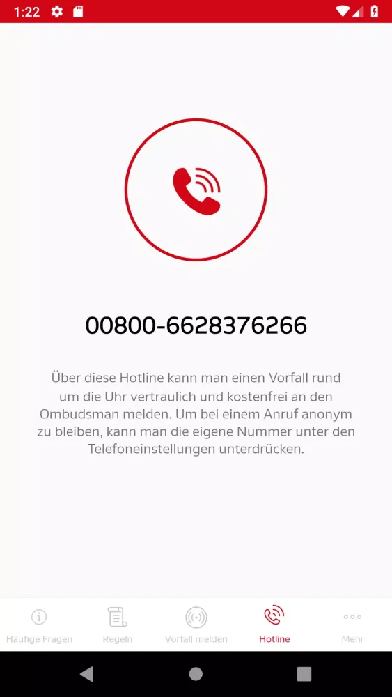 Capturas de tela do DFL Integrity App