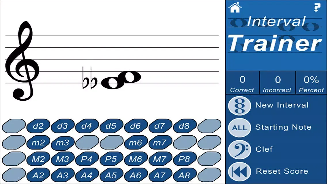Tangkapan layar Intervals Ear and Note Trainer (Music Theory Drills)