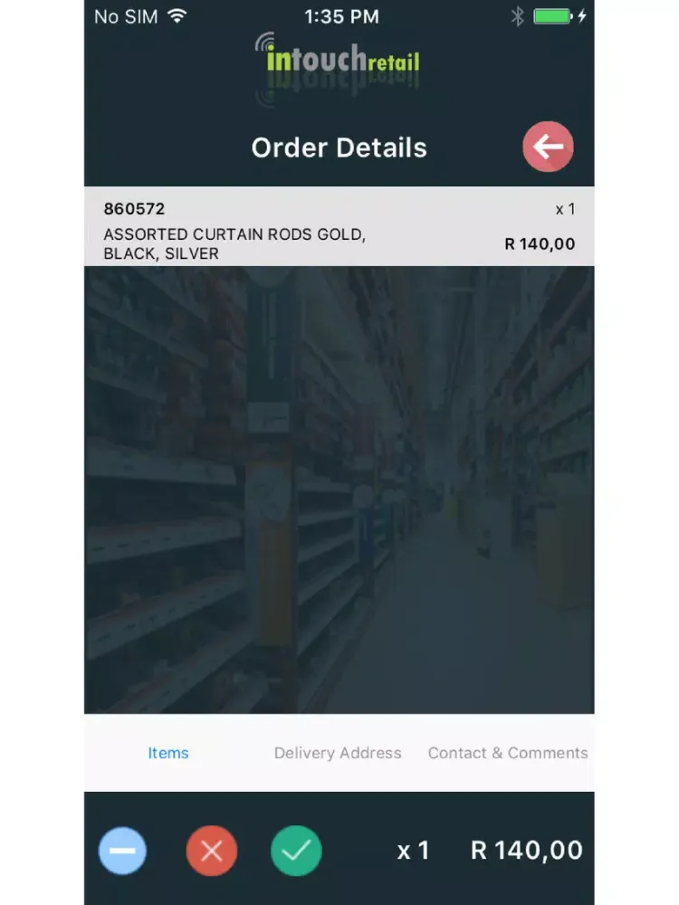 Intouch Customer Orders iPad  स्क्रीनशॉट