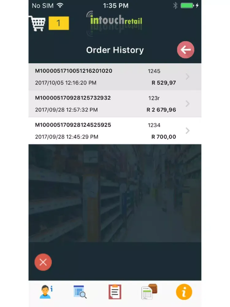Intouch Customer Orders iPad  स्क्रीनशॉट