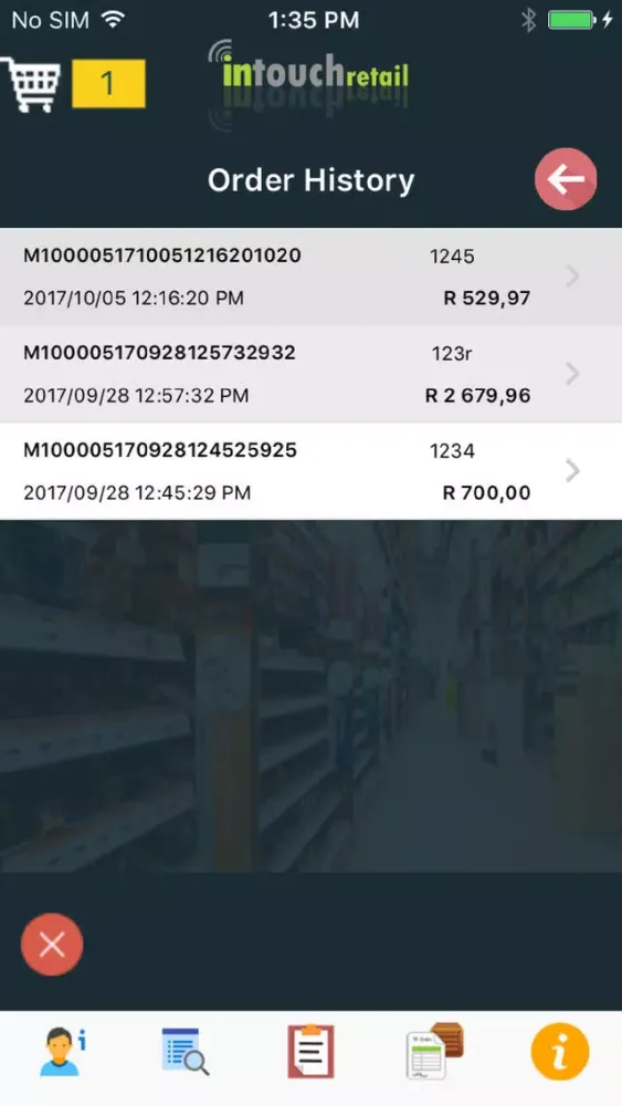 Intouch Customer Orders स्क्रीनशॉट