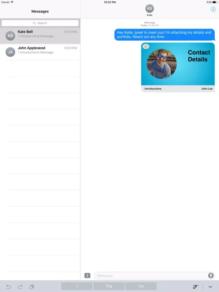 Ảnh chụp màn hình của Introductions iPad 