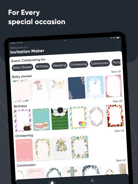 تصاویر Invitation Maker－Card Creator iPad 