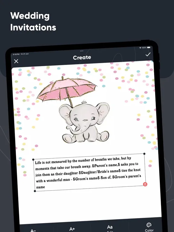 تصاویر Invitation Maker－Card Creator iPad 